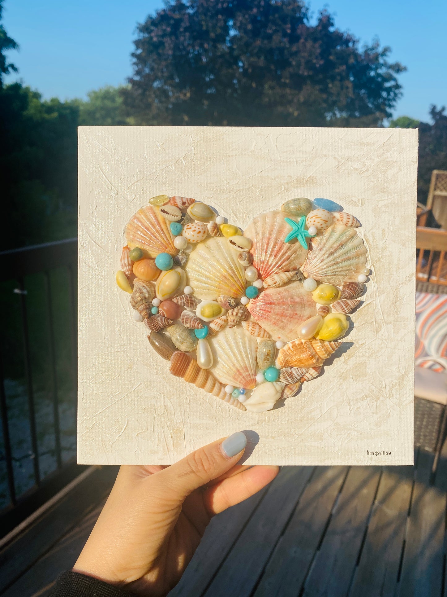 Shell Heart Mermaid Painting | Beach Home Decor