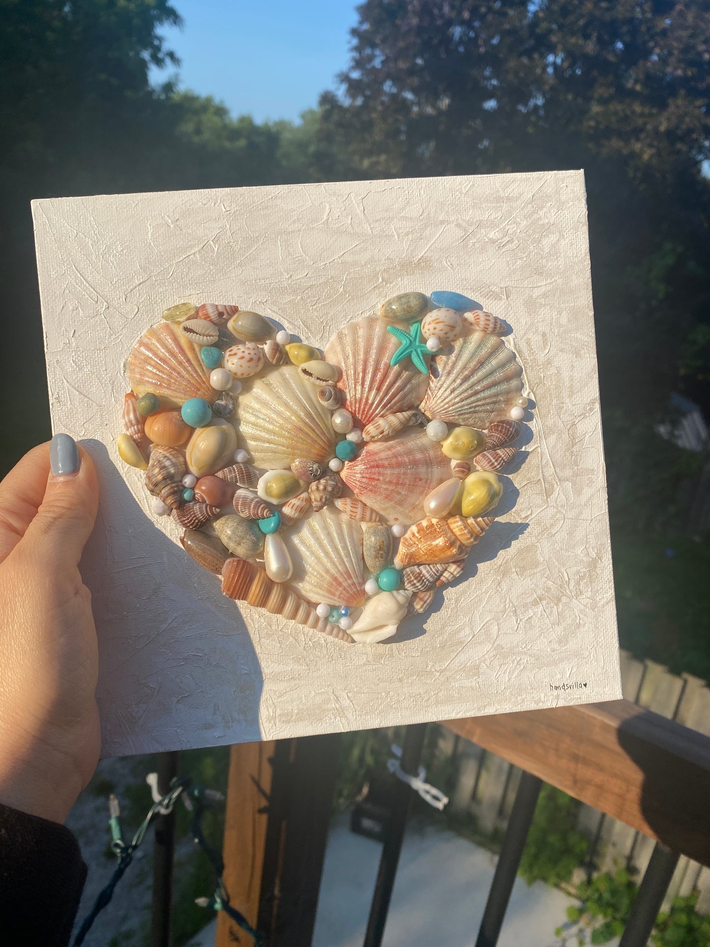 Shell Heart Mermaid Painting | Beach Home Decor