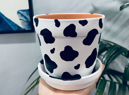 Cow Print Planter Pot