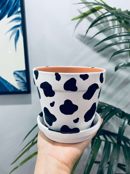 Cow Print Planter Pot