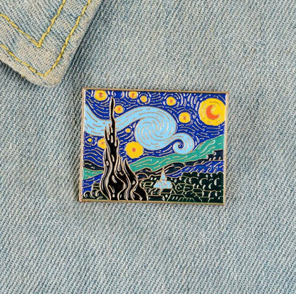 Van Gogh Oil Painting Brooch