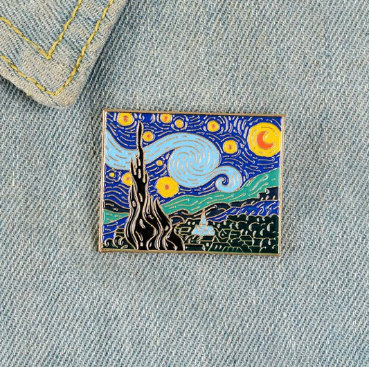 Van Gogh Oil Painting Brooch