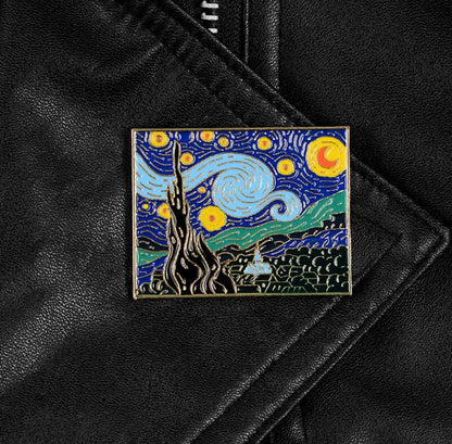 Van Gogh Oil Painting Brooch