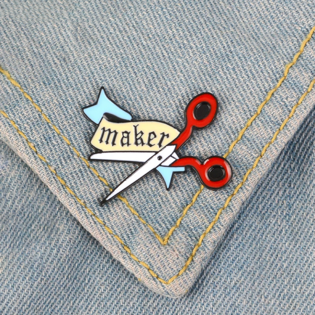 "Maker" Scissors Enamel Pin