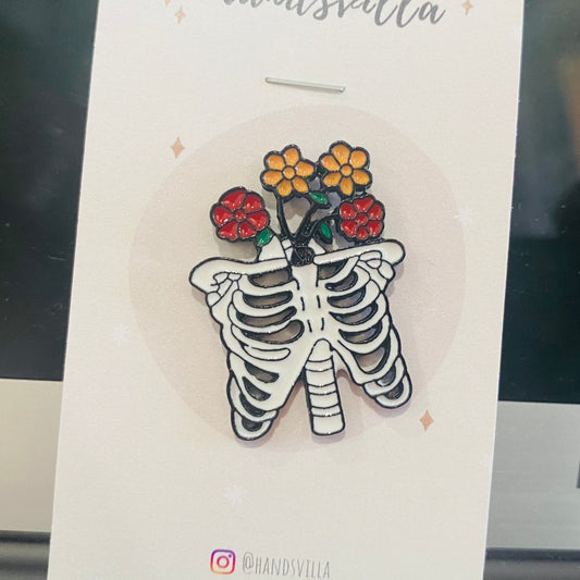 "Ribs & Flowers" Enamel Pin