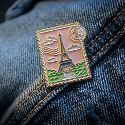 Eiffel Tower Enamel Pin | Paris Postcard