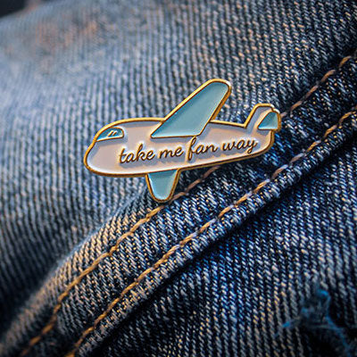 "Take Me Far Away" Aeroplane Enamel Pin