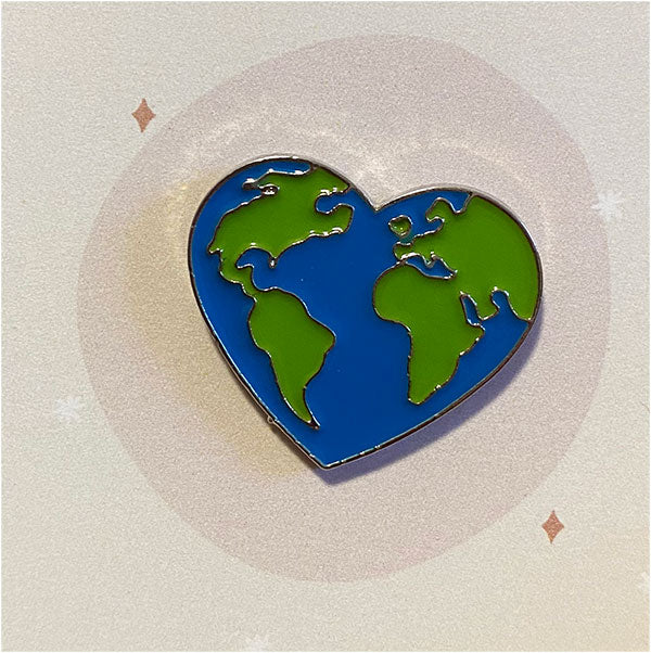 "World heart" enamel pin