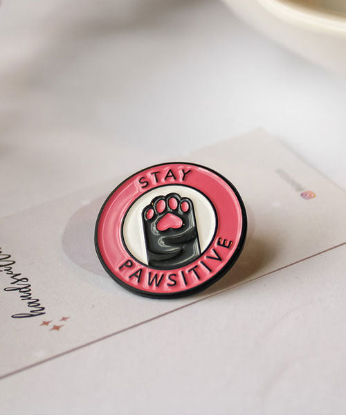 "Stay Pawsitive" Badge