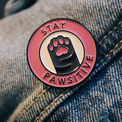 "Stay Pawsitive" Badge