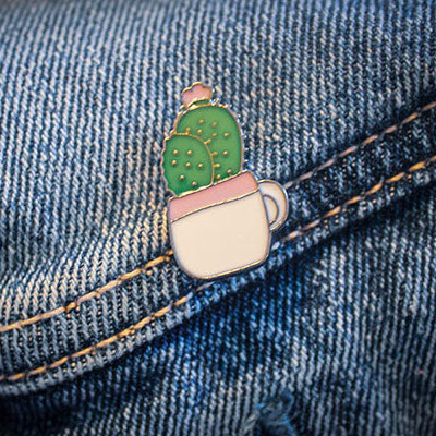 "Cactus in a mug" Enamel Pin