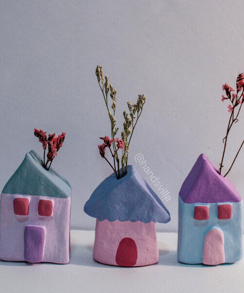 Cotton Candy Houses (Set of 3) | Mini Vases